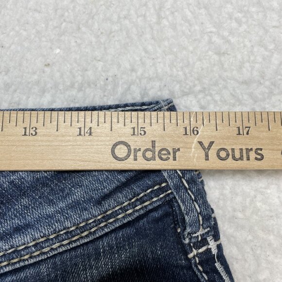 Silver Jeans Womens Size 31 Blue Bootcut Mid Rise Embroidered Denim Jeans 31x30 - Picture 6 of 13
